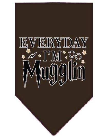 Everyday I'm Mugglin Screen Print Bandana Cocoa Large