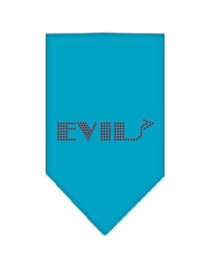 Evil Rhinestone Bandana Turquoise Large