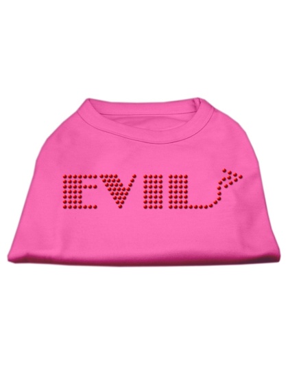 Evil Rhinestone Shirts Bright Pink L