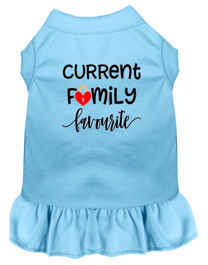 Family Favorite Screen Print Dog Dress Baby Blue 4X