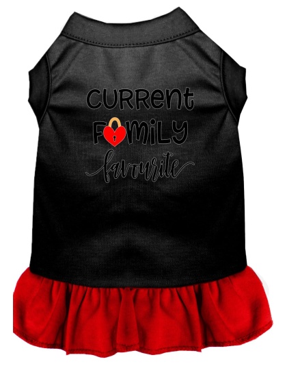 Family Favorite Screen Print Dog Dress Black with Red Lg