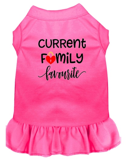 Family Favorite Screen Print Dog Dress Bright Pink 4X