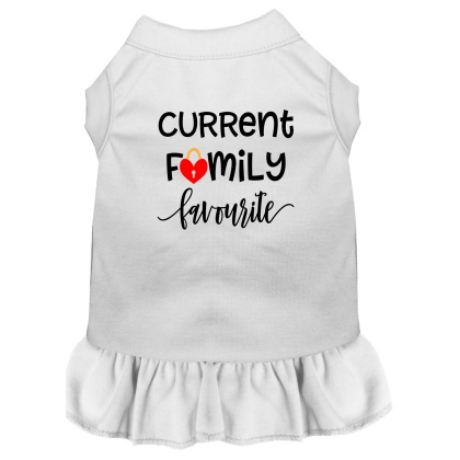 Family Favorite Screen Print Dog Dress White 4X