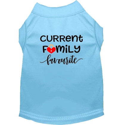 Family Favorite Screen Print Dog Shirt Baby Blue Lg