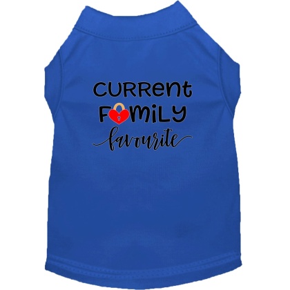 Family Favorite Screen Print Dog Shirt Blue Lg