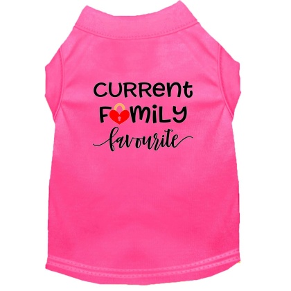 Family Favorite Screen Print Dog Shirt Bright Pink Lg