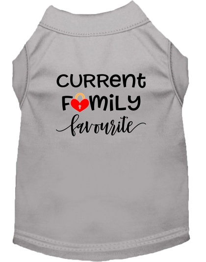 Family Favorite Screen Print Dog Shirt Grey Lg