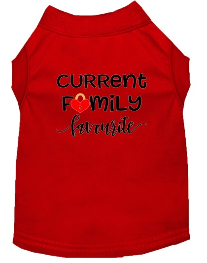 Family Favorite Screen Print Dog Shirt Red Lg