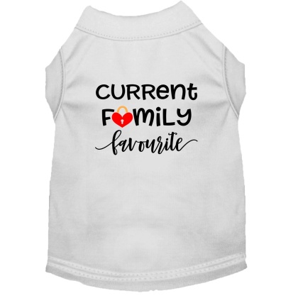 Family Favorite Screen Print Dog Shirt White Lg