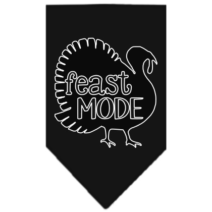 Feast Mode Screen Print Bandana Black Large