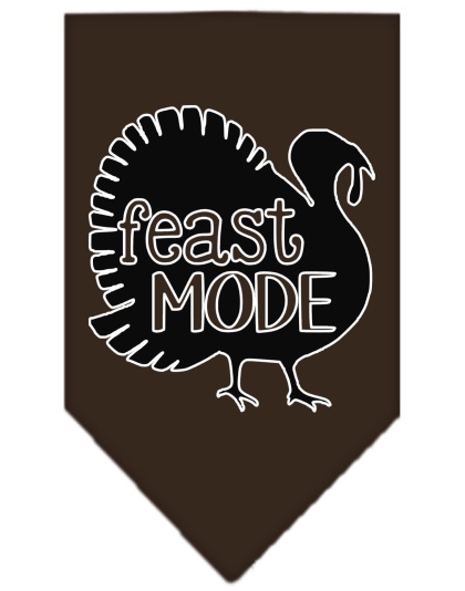 Feast Mode Screen Print Bandana Cocoa Large