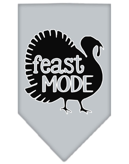 Feast Mode Screen Print Bandana Grey Large