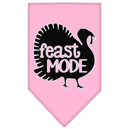 Feast Mode Screen Print Bandana Light Pink Large