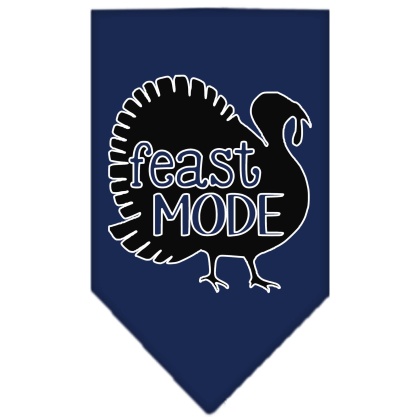 Feast Mode Screen Print Bandana Navy Blue large