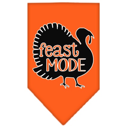 Feast Mode Screen Print Bandana Orange Large