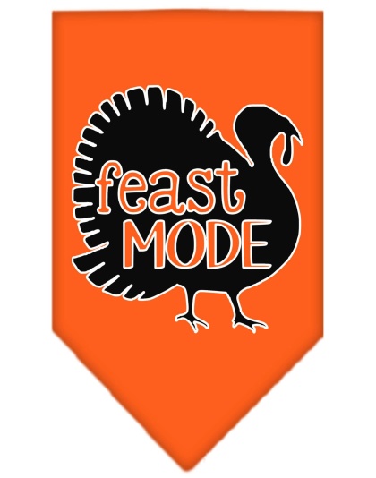 Feast Mode Screen Print Bandana Orange Large