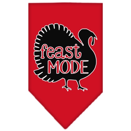 Feast Mode Screen Print Bandana Red Large