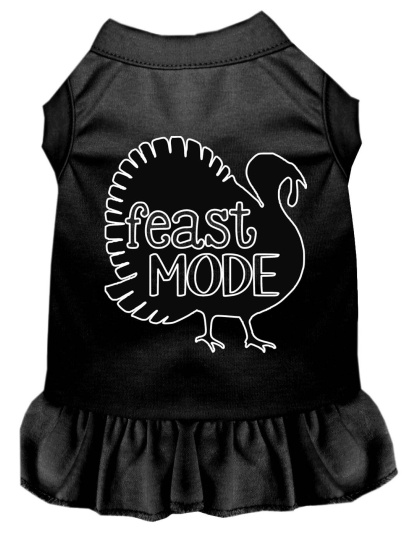 Feast Mode Screen Print Dog Dress Black 4X