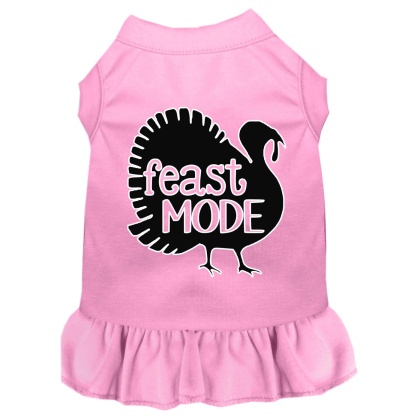 Feast Mode Screen Print Dog Dress Light Pink 4X