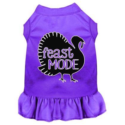 Feast Mode Screen Print Dog Dress Purple 4X