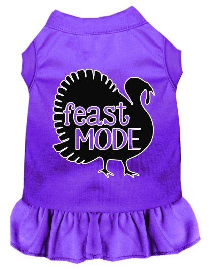 Feast Mode Screen Print Dog Dress Purple 4X