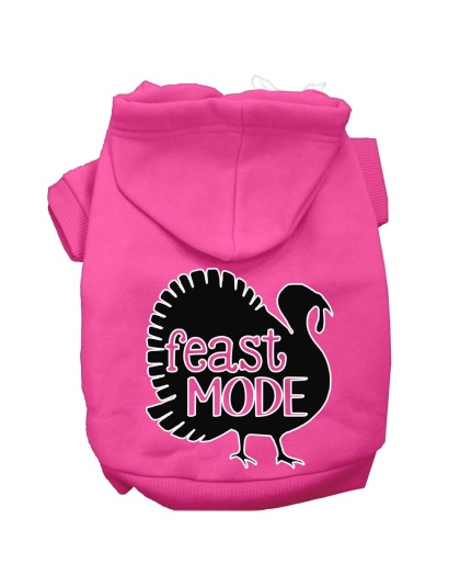 Feast Mode Screen Print Dog Hoodie Bright Pink L