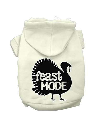 Feast Mode Screen Print Dog Hoodie Cream L