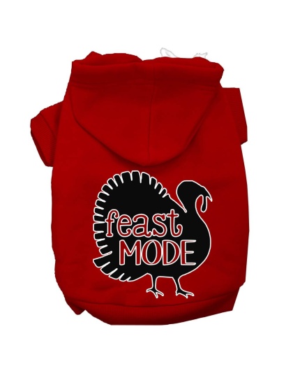 Feast Mode Screen Print Dog Hoodie Red L