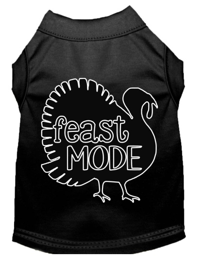 Feast Mode Screen Print Dog Shirt Black Lg