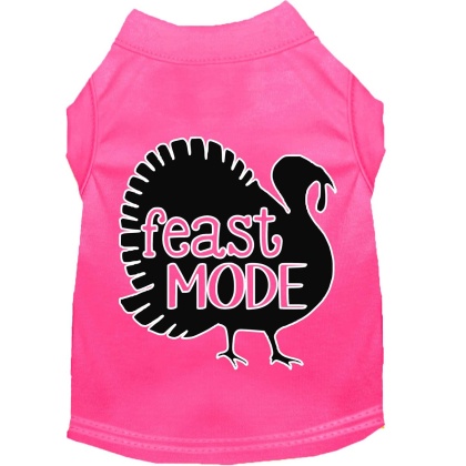 Feast Mode Screen Print Dog Shirt Bright Pink Lg