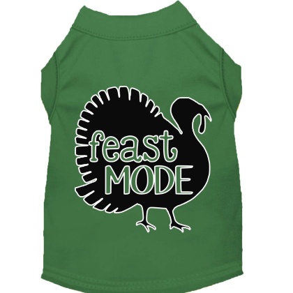 Feast Mode Screen Print Dog Shirt Green Lg