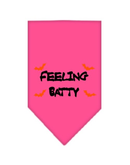 Feeling Batty Screen Print Bandana Bright Pink Large