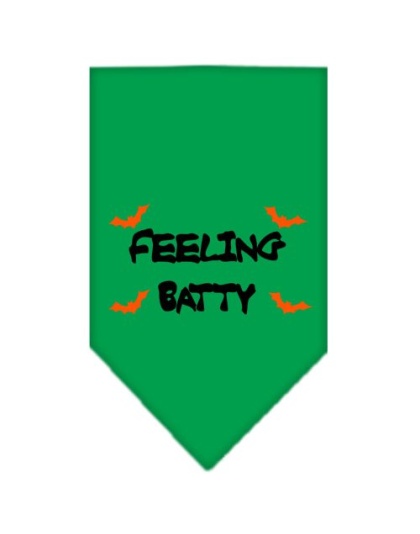 Feeling Batty Screen Print Bandana Emerald Green Large