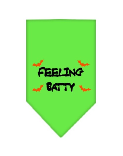 Feeling Batty Screen Print Bandana Lime Green Large