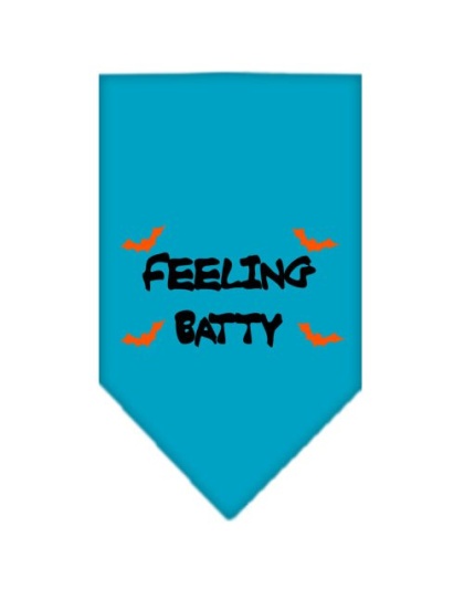 Feeling Batty Screen Print Bandana Turquoise Large