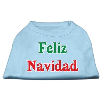 Feliz Navidad Screen Print Shirts Baby Blue L