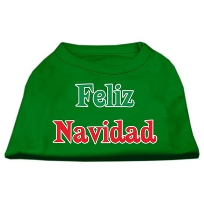 Feliz Navidad Screen Print Shirts Emerald Green Lg