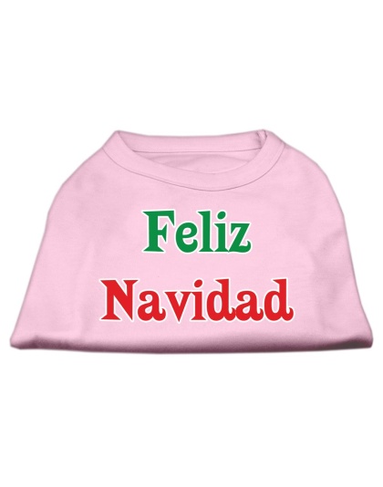 Feliz Navidad Screen Print Shirts Light Pink L