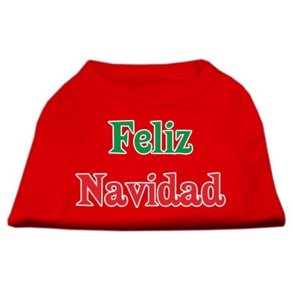 Feliz Navidad Screen Print Shirts Red L