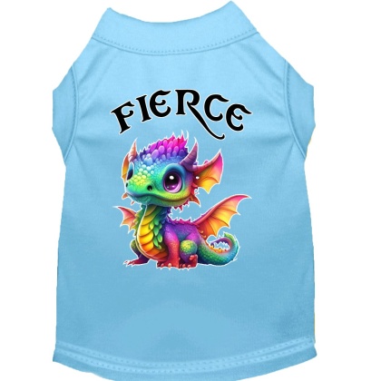 Fierce Dragon Screen Print Dog Shirt Baby Blue XS (8)