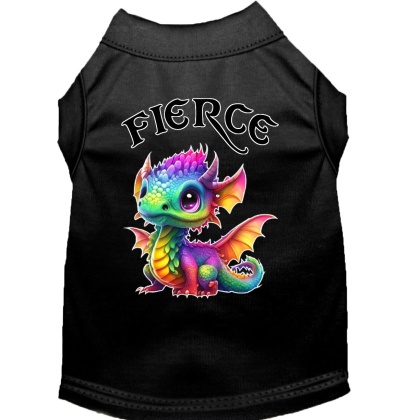 Fierce Dragon Screen Print Dog Shirt Black XS (8)