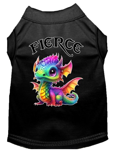 Fierce Dragon Screen Print Dog Shirt Black XS (8)