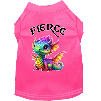 Fierce Dragon Screen Print Dog Shirt Bright Pink XS (8)