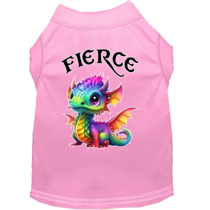 Fierce Dragon Screen Print Dog Shirt Light Pink XS (8)
