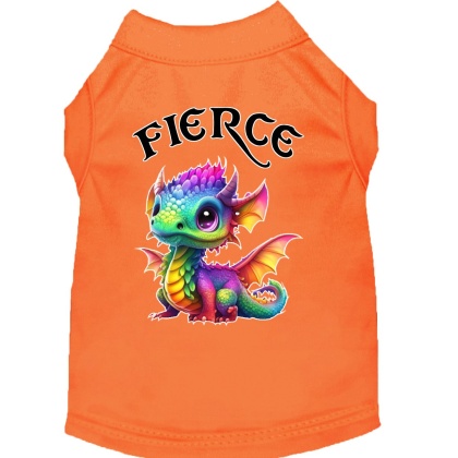 Fierce Dragon Screen Print Dog Shirt Orange XS (8)