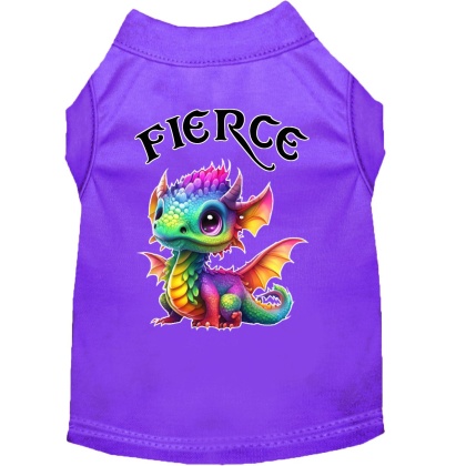 Fierce Dragon Screen Print Dog Shirt Purple XS (8)