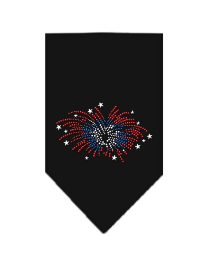 Fireworks Rhinestone Bandana Black Large