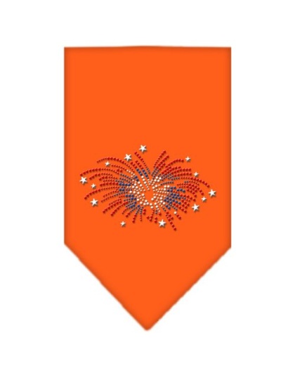 Fireworks Rhinestone Bandana Orange Large