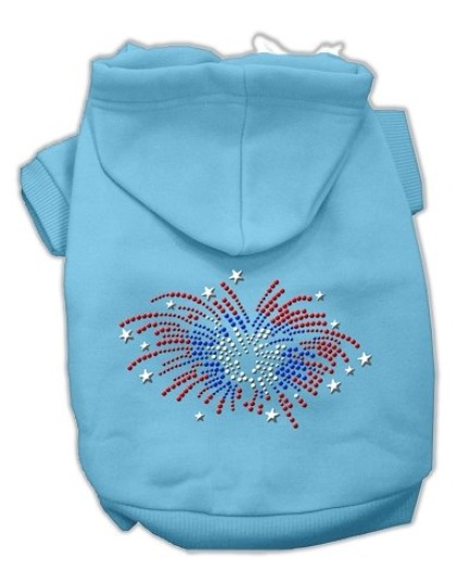 Fireworks Rhinestone Hoodie Baby Blue L