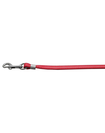 Flat Plain Leashes Red Silver Hardware